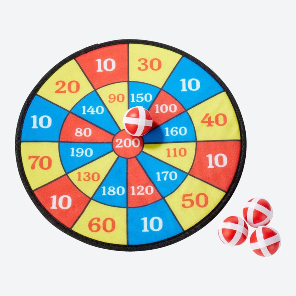 Bild 1 von PlayFun Dart-Spiel mit 4 Klett-Bällen, Ø ca. 35cm, Yellow