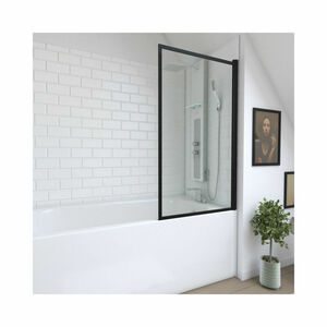 Marwell - Badewannenfaltwand Black Edge 75 x 130 cm - schwarz - 1-teilig - Badewannenaufsatz - Duschtrennwand - Duschabtrennung für Badewannen