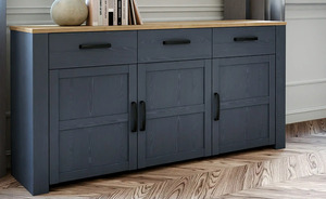 Sideboard Toneo Eiche Navy blau (Nachbildung)