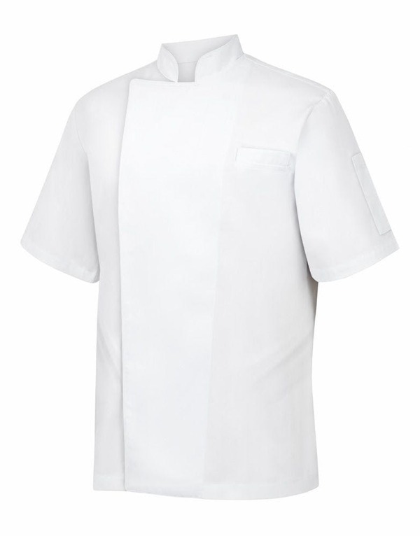 Bild 1 von METRO Professional Herren-Kochjacke, 1/2 Arm, Größe XXXL, weiß mit weißer Paspelierung