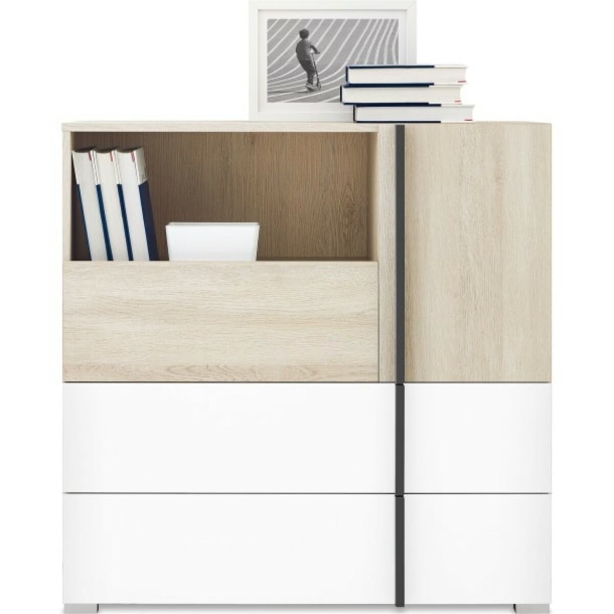 Bild 1 von Kommode Remo Wilton-Eiche Nachbildung Weiß B/H/T 90x90x43 cm