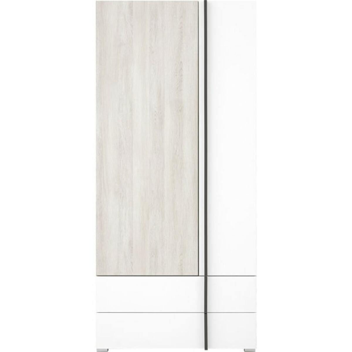 Bild 1 von Kleiderschrank Remo Wilton-Eiche Nachbildung Weiß B/H/T 90x195x53cm