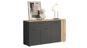 Sideboard mit Schublade anthrazit - Eiche - 105 cm - ESTEBAN