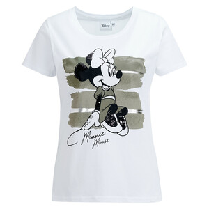 Minnie Maus T-Shirt mit Pailletten WEISS