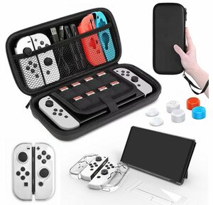 IVSO »Goods Zubehör für Nintendo Switch OLED-Modell, (Tasche, Schutzglas, Hülle Transparent, Daumen Kappen, Control-Aufsätze)« Nintendo-Controller
