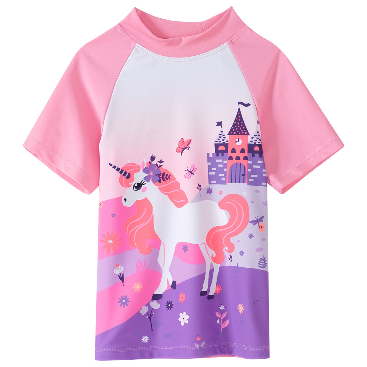 Bild 1 von Mädchen UV-Badeshirt mit Einhorn-Motiv PINK / LILA / WEISS