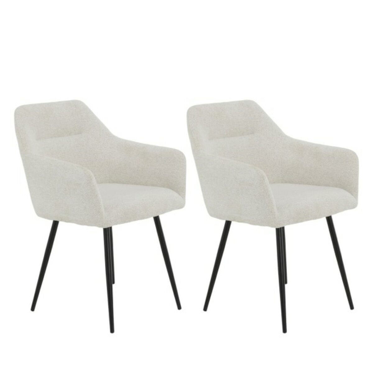 Bild 1 von Stuhl Imke 2er Set, 55x81x61cm, Webstoff in Bouclé-Optik Weiß