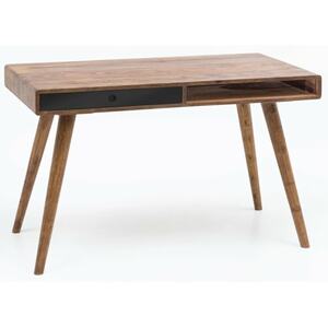 Schreibtisch Wexford Massivholz braun/schwarz
