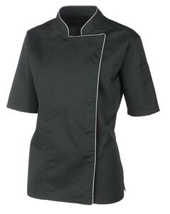 METRO Professional Kochjacke, Polyester / Baumwolle, mit kurzen Ärmeln, für Damen, Größe XL, schwarz