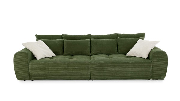 Bild 1 von Big Sofa grün Cord 308 cm Federkernpolsterung - JANNI