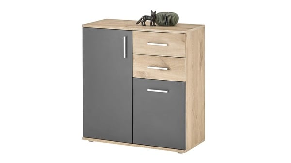 Bild 1 von Kommode Viking Oak - grau 80 x 84 cm 2-türig - BOBBY