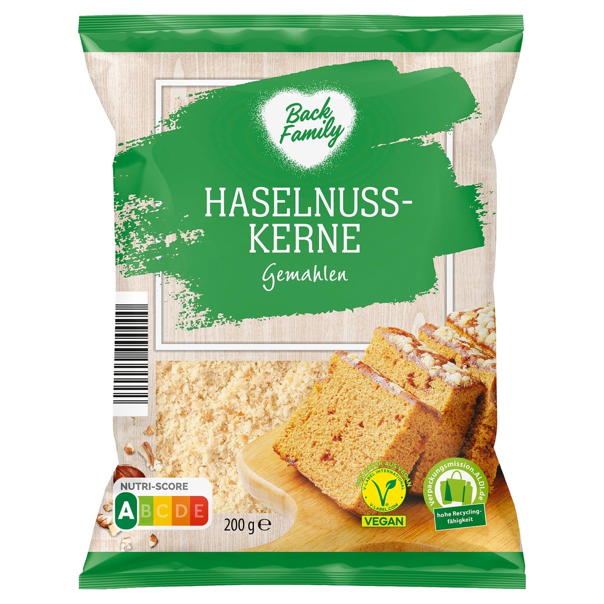 Bild 1 von BACK FAMILY Gemahlene Haselnusskerne oder Mandeln 200 g