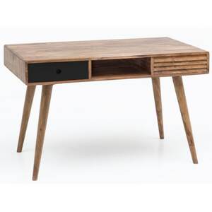 Schreibtisch Repa Massivholz braun/schwarz