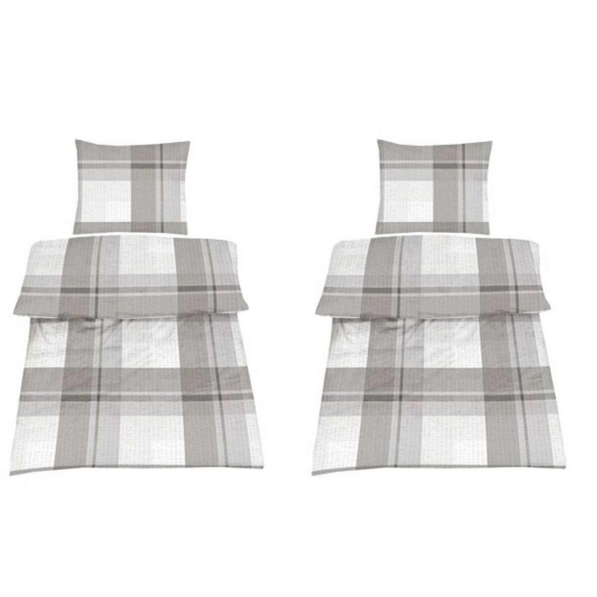 Bild 1 von 2er Set - Mikrofaser Seersucker Bettwäsche Kasper ca. 135 x 200 cm