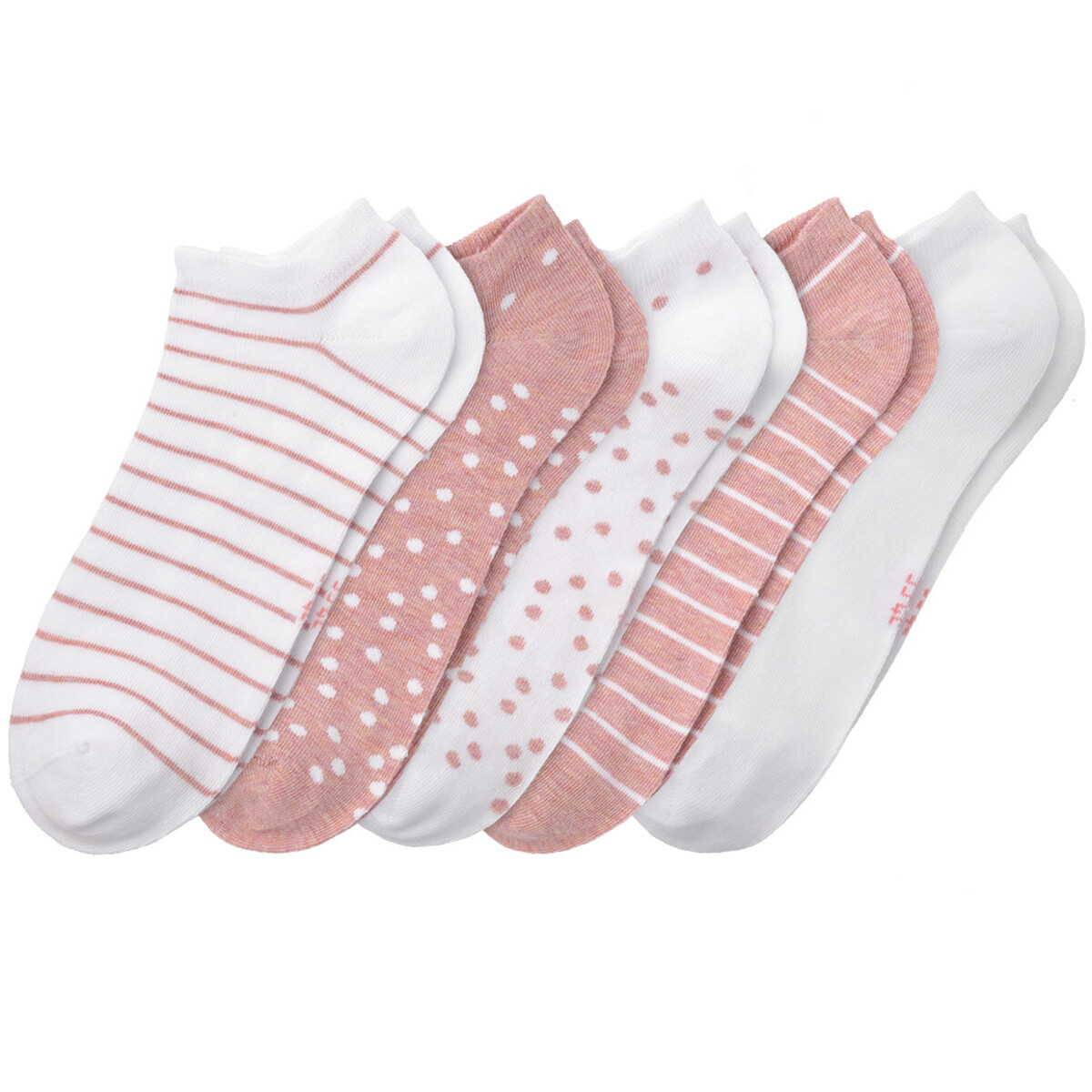 Bild 1 von 5 Paar Damen Sneaker-Socken im Set ALTROSA / WEISS