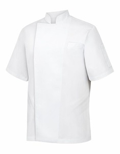 METRO Professional Herren-Kochjacke, 1/2 Arm, Größe XL, weiß mit weißer Paspelierung