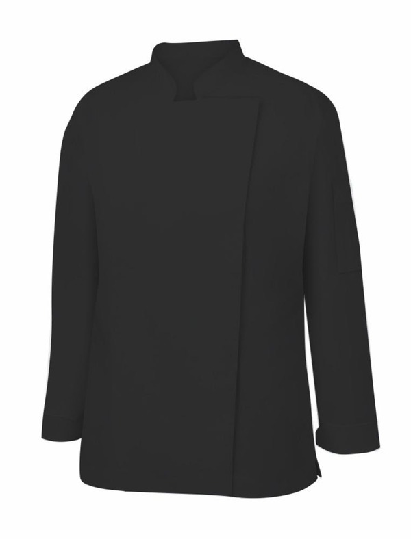 Bild 1 von METRO Professional Kochjacke, Polyester / Baumwolle, mit langen Ärmeln, für Damen, Größe M, schwarz / grau