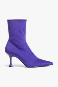 Monki Spitze Sockboots mit Absatz Helllila, Heels in Größe 36. Farbe: Bright purple