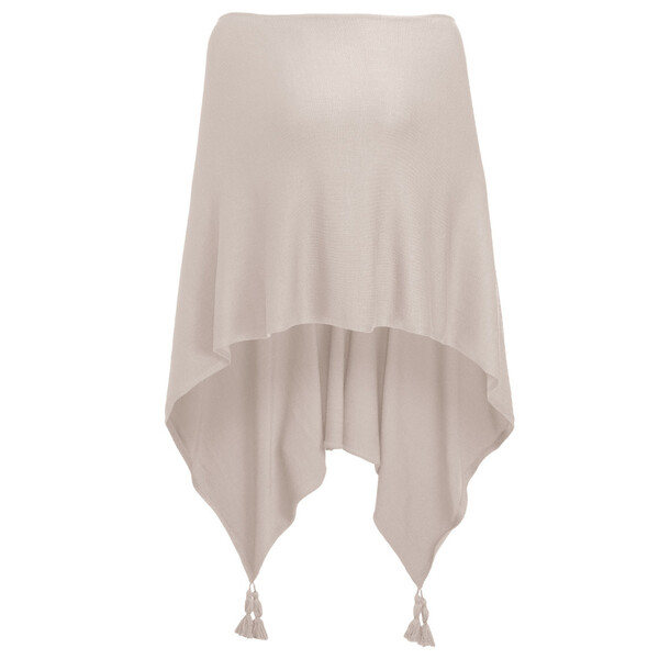 Bild 1 von Damen Poncho mit Tasseln HELLBEIGE