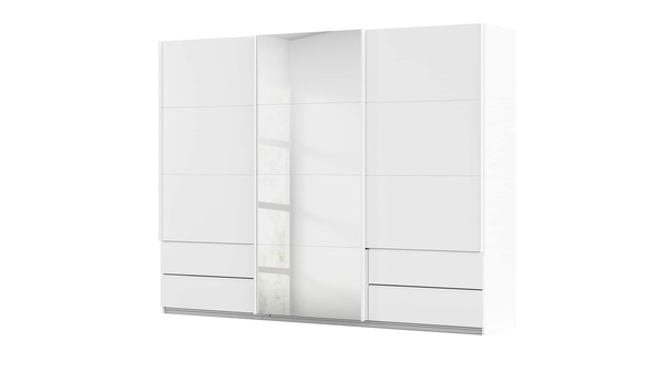 Bild 1 von Schwebetürenschrank weiß mit Spiegel 271 cm 3-türig - ELARA