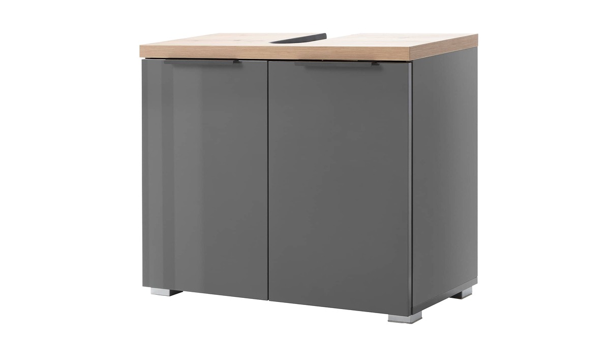Bild 1 von Waschbeckenunterschrank grau hochglanz 2-türig - MUNDI