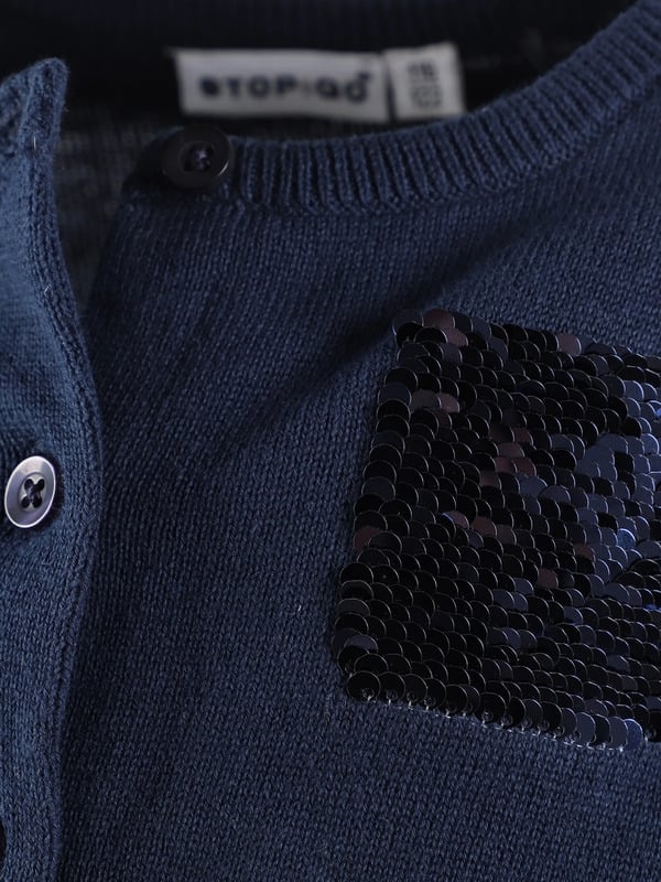 Bild 4 von Mädchen Strickjacke mit Glitzerapplikation
                 
                                                        Blau