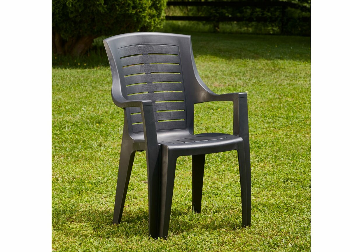 Bild 1 von Stapelstuhl Talia in Holzoptik mit hoher Lehne 55x60x91cm