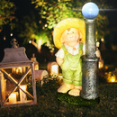 Bild 3 von Outsunny Gartenfigur "Kleiner Junge mit Laterne" mit LED Solarlicht, Gartenfigur