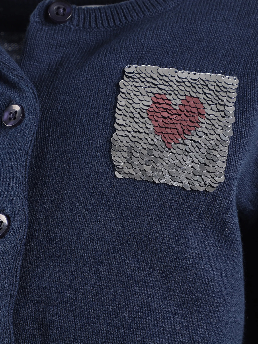 Bild 3 von Mädchen Strickjacke mit Glitzerapplikation
                 
                                                        Blau