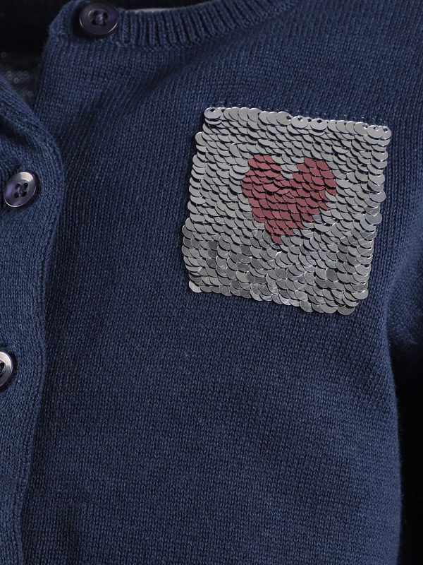 Bild 3 von Mädchen Strickjacke mit Glitzerapplikation
                 
                                                        Blau