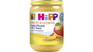 HiPP Bio Frucht und Getreide Apfel-Pfirsich mit 7-Korn