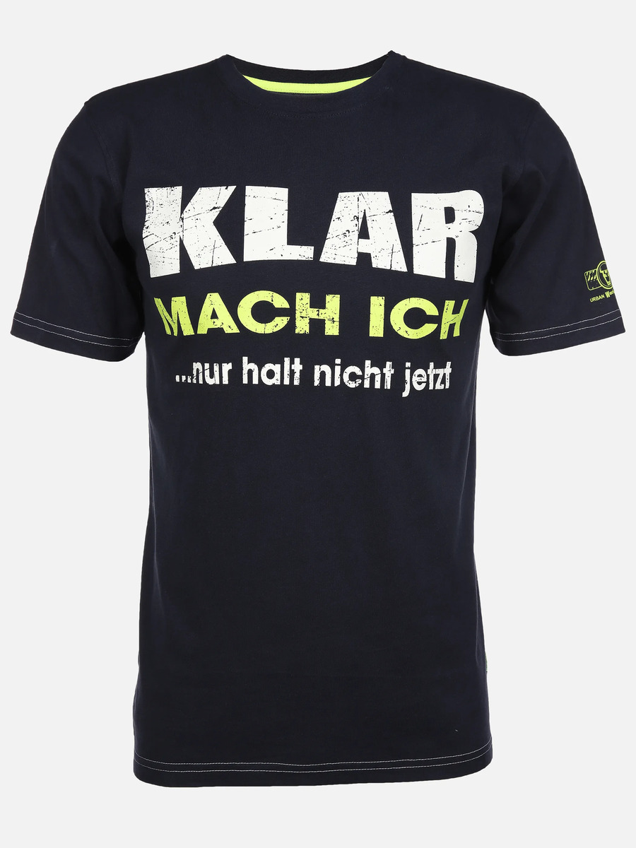 Bild 1 von Herren Arbeitsshirt mit Frontspruch
                 
                                                        Blau