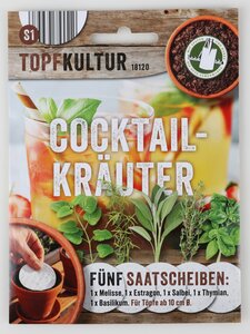 Saatscheiben 'Cocktail-Kräuter' für Töpfe ab ø 10 cm