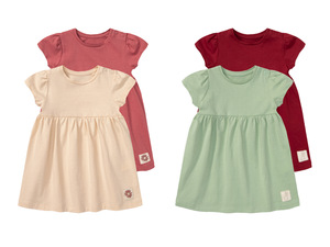 lupilu® Baby Mädchen Kleider, 2 Stück, reine Bio-Baumwolle