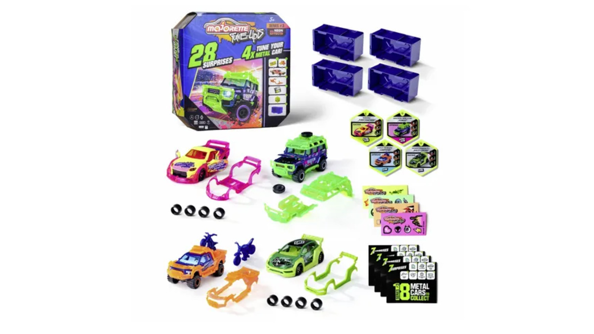Bild 1 von Majorette - Tune Ups Series 3 - 4er Set mit 28 Überraschungen, 4 von 18 Autos zum Tunen im Überraschungspack