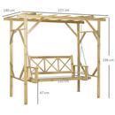 Bild 3 von Outsunny Hollywoodschaukel mit Pergola, 2-Sitzer Gartenschaukel Massivholz