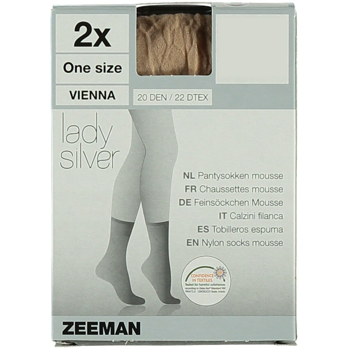 Bild 1 von Lady Silver Feinsöckchen 20 den Stretch 2er-Pack, Hellbraun, ONE SIZE