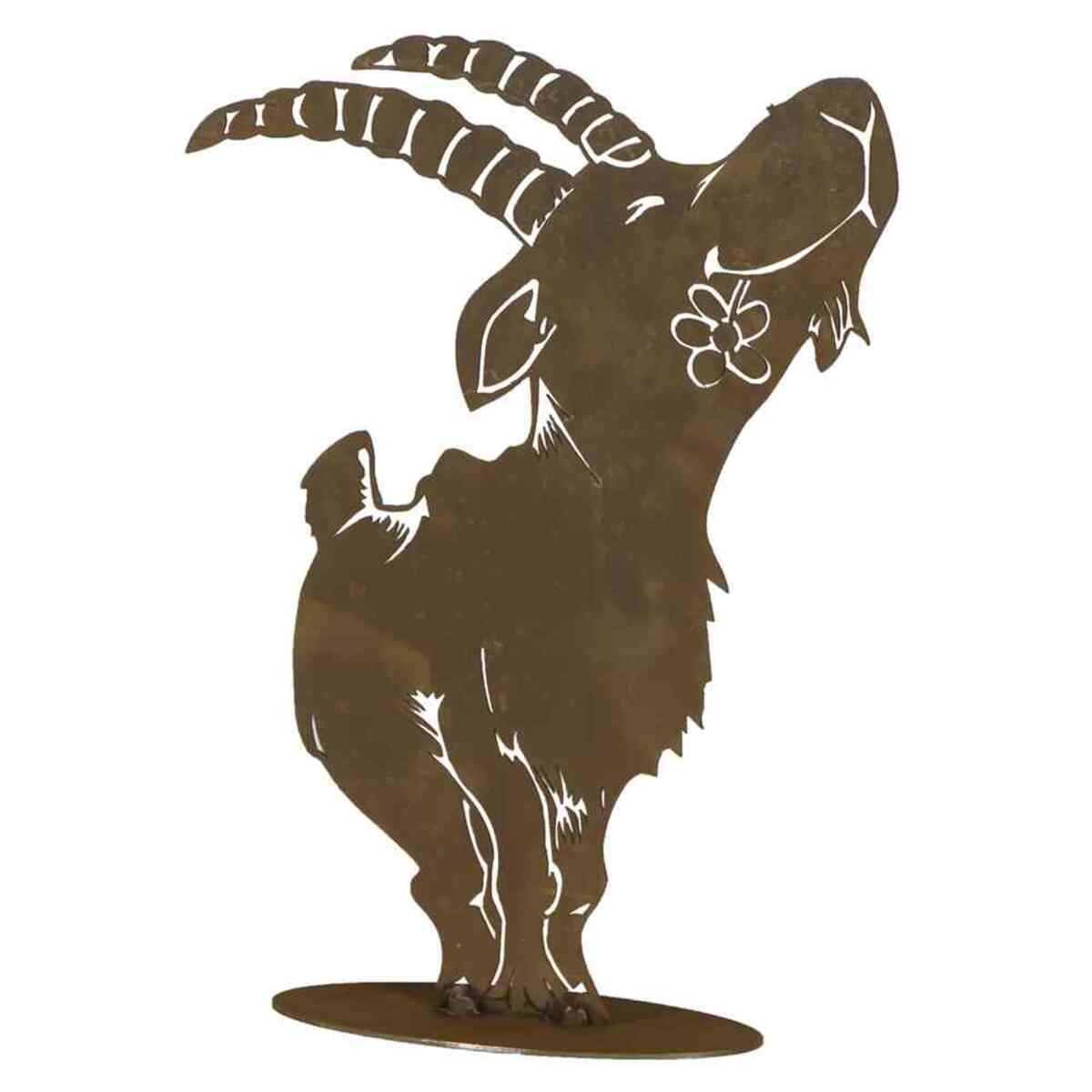 Bild 1 von SIENA GARDEN Steinbock groß, H 53 cm auf Platte, Metall mit Edelrost