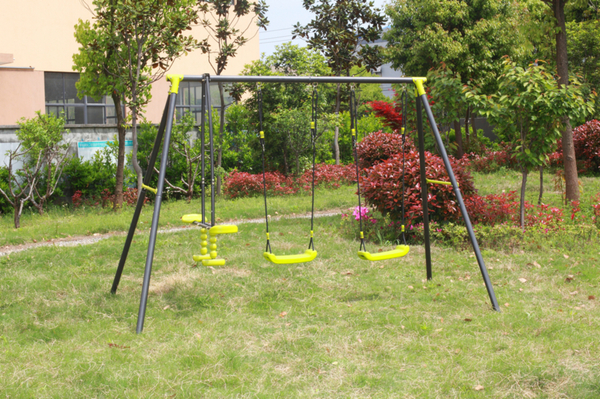 Bild 2 von HC Garten & Freizeit Doppelschaukel Kinderschaukel mit 2 Schaukeln und einer Wippe