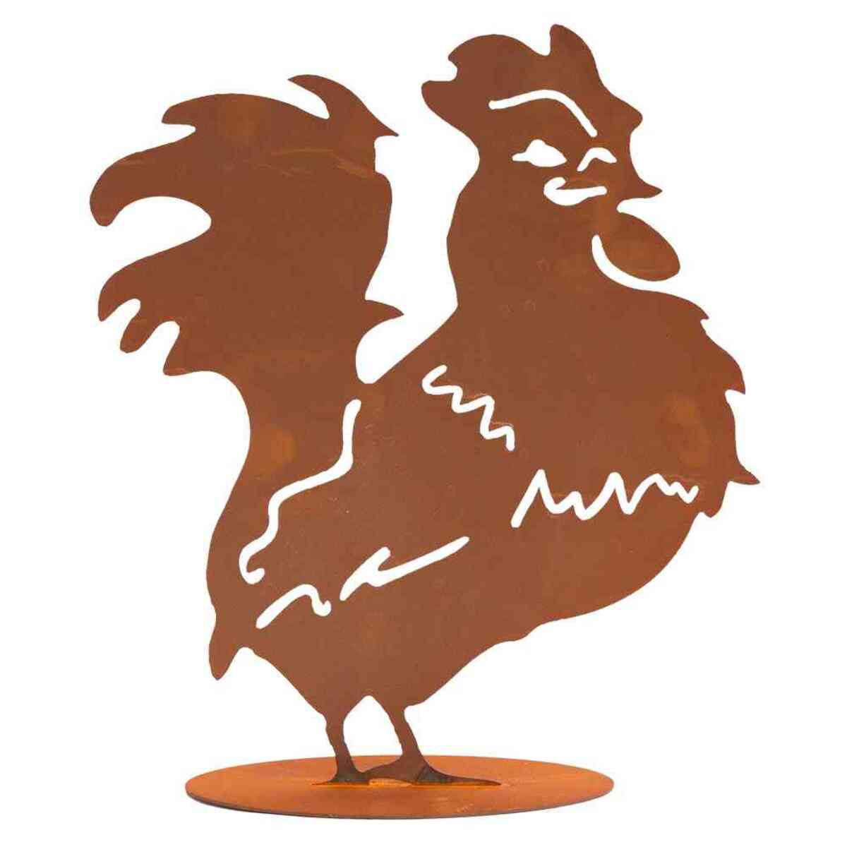 Bild 2 von SIENA GARDEN Hühnerfamilie Metall 4-teilig Metall mit Edelrost, Höhe: Hahn 35 cm, Küken 9 cm