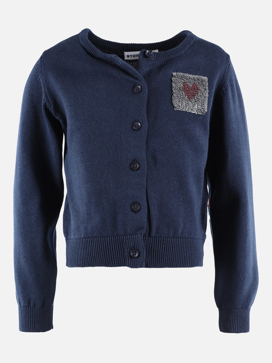 Bild 1 von Mädchen Strickjacke mit Glitzerapplikation
                 
                                                        Blau