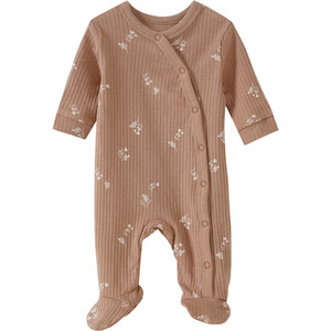 Newborn Schlafanzug mit Allover-Muster HELLBRAUN