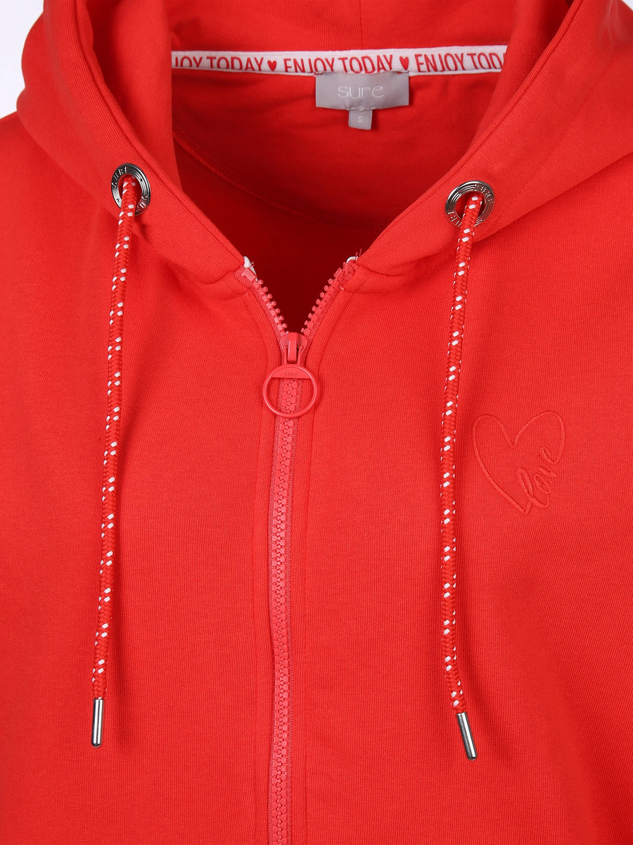 Bild 3 von Damen Sweatcardigan mit Kapuze
                 
                                                        Rot