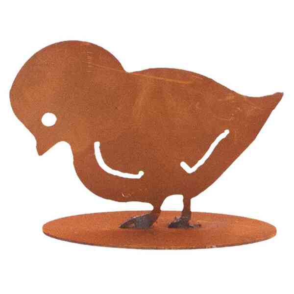 Bild 4 von SIENA GARDEN Hühnerfamilie Metall 4-teilig Metall mit Edelrost, Höhe: Hahn 35 cm, Küken 9 cm