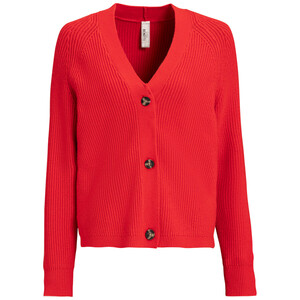 Damen Strickjacke mit V-Ausschnitt ROT