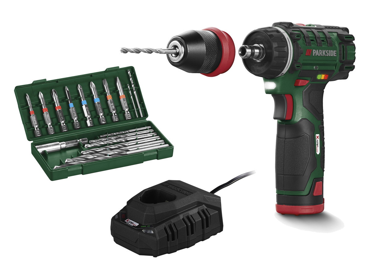 Bild 1 von PARKSIDE® 12 V Akku-Bohrschrauber »PBSA 12 E4«, mit Akku und Ladegerät