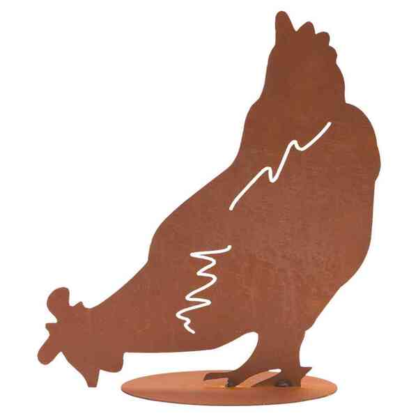 Bild 3 von SIENA GARDEN Hühnerfamilie Metall 4-teilig Metall mit Edelrost, Höhe: Hahn 35 cm, Küken 9 cm