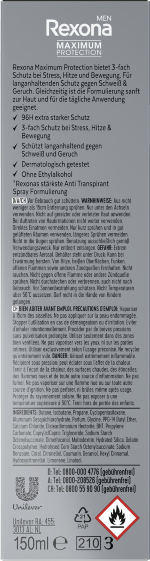 Bild 2 von Rexona Men Maximum Protection Deospray Anti-Transpirant Cobalt Dry