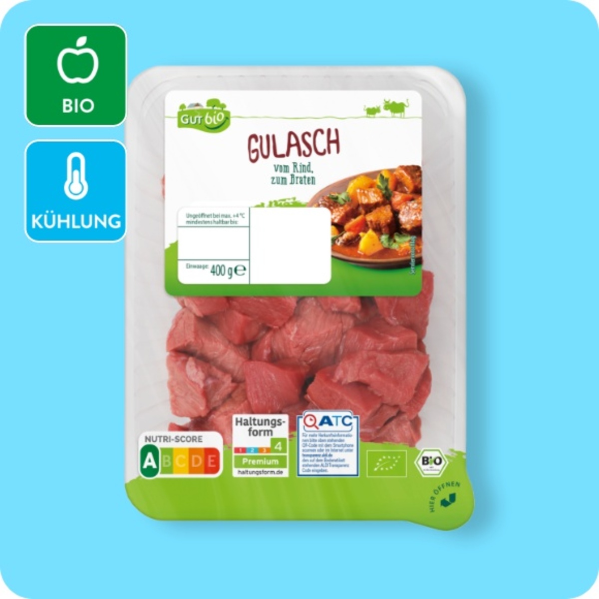 Bild 1 von GUT BIO Bio-Gulasch, Vom Rind