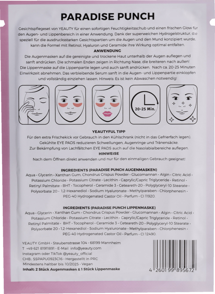 Bild 2 von YEAUTY Eye & Lip Mask Super Set Paradise Punch